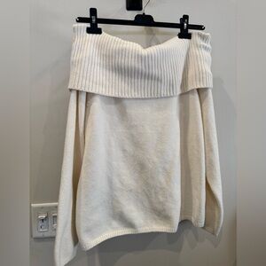 Cozy Off-Shoulder Cream Sweater, Old Navy (2X)